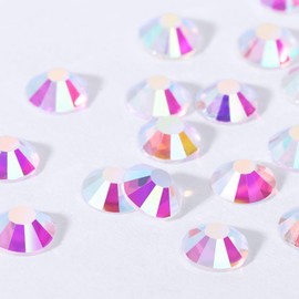 Novani Rhinestones 3000Pcs Flatback Crystal Round Loose Gemstones Glass Rhinestones for Crafts Makeup Nail Art Clothes Shoes DIY Decorations(SS6, 1.9-2.0mm,Transparent)