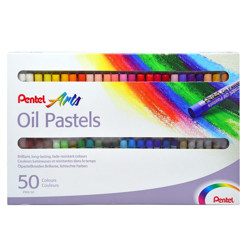Pentel Arts PHN-50U Pack of 50 Oil Cakes, Multi-Colour