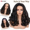 Yaki Curly Half Wig Loose Curly Synthetic Wig for Black
