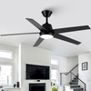 Vaczon Black Ceiling Fans with Lights, 52 Inch Modern Ceiling