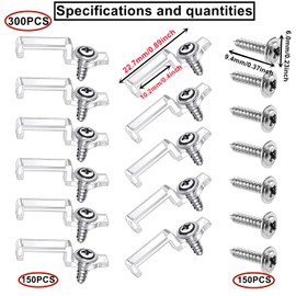 HUAZIZ 150 x LED Strips, Mounting Strip Light 10 mm Mounting Bracket Mounting with 150 Pieces Screws for 10 mm Wide LED Stripes Clips