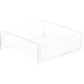 Plymor Clear Acrylic Square Open Top Merchandise Display Tray, 6" W x 6" D x 2" H (6 Pack)