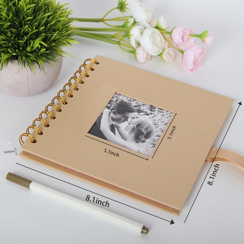RECUTMS Photo Album Scrapbook Memory Book 8x8 Inch DIY with