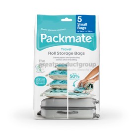 Packmate Roll Up Travel Bag I Premium Reusable Space Saver Pack Storage bag | Set of 5 | Small, 28 x 38 Centimetres