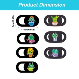 TUKEVA Pack of 7 Webcam Privacy Cover Slide Plants Motifs Webcam Covers Laptop Camera Cover Floral Pattern Webcam Cover for Smartphone, Tablet, Computer Laptop (Multicoloured Plants)