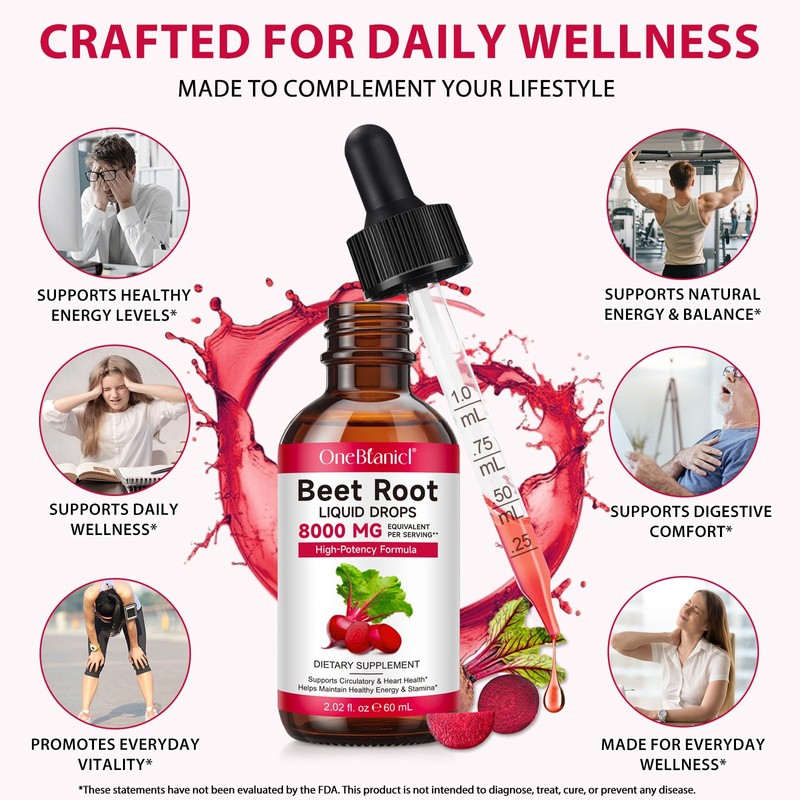 Beetroot Drops, Beetroot Nutrient Solution 8000 mg, for Endurance Support