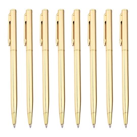 FSSTUD 30 Pcs 10cm 1.0mm Point Black Ink Ballpoint Pens Portable Retractable Ballpoint Pens Small Pocket Pens Plain Short Ballpoint Pens Office Business Ballpoint Pens for Notebooks Notepads Golden