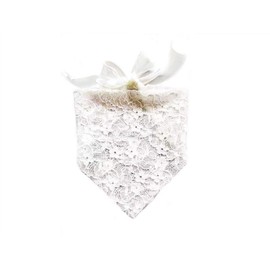 EechicSpace Small Dog Engagement Bandana Wedding Scarf White Lace for Female Dogs