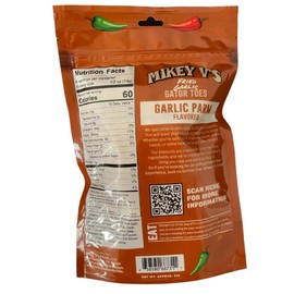 Mikey V’s Garlic Parmesan “Gator Toes” – Deep-Fried Garlic Snacks, Crunchy Cheesy Bites, 3.9 oz Bag