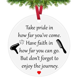 Hair Barber Gifts Hairdresser Gift Christmas Ornaments Hair Stylist Inspirational Gifts Cosmetology Graduation Gifts Ceramic Ornament Beautician Gifts Coworker Christmas Birthday Gifts