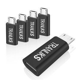 TRANLIKS USB C to Micro USB Adapter,5 Pack Micro USB Male to USB Type C Female Adapter Convert Connector Support Charge and Data Sync Compatible with Micro USB Devices