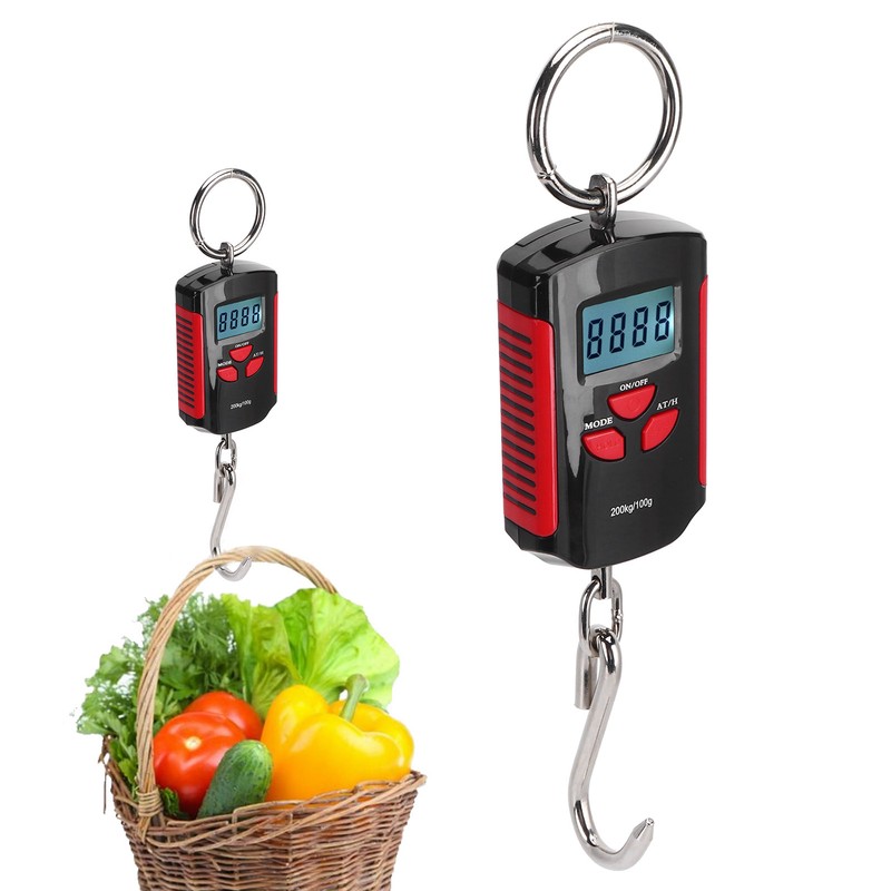 Portable Electronic Hanging Scale Digital LCD Backlit Display kg/lb/JIN 200KG
