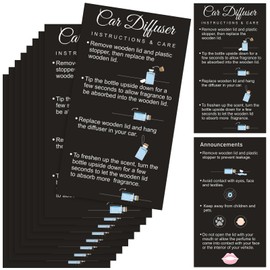 Motiskyy 200 Pcs Hanging Car Diffuser Instruction Cards for Car Oil Diffuser Bottles, 2 x 3.54 Inch (Classic Style,Black)