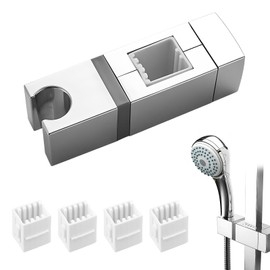 Shower Head Holder - No-Drill Shower Holder Bracket, 360° Adjustable Shower Rail Holder for Handheld Shower, Fits Multiple Sizes of Shower Rails & Lifting Rods (18x30, 22x22, 25x25, 30x15mm)