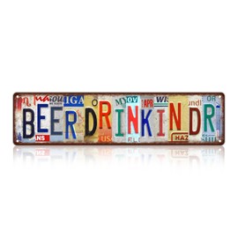 Vintage Beer Drinkin Dr Wall Decor Street Signs Metal Tin Signs 16 x 4 Inches