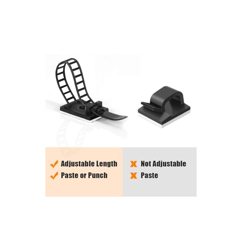 50 Piezas Organizadores Cables Reutilizables Pinzas Adhesivas para Cables de