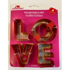 Lets Celebrate Valentine's Day LOVE Letters Shaped Cookie Cutters Anniversary wedding