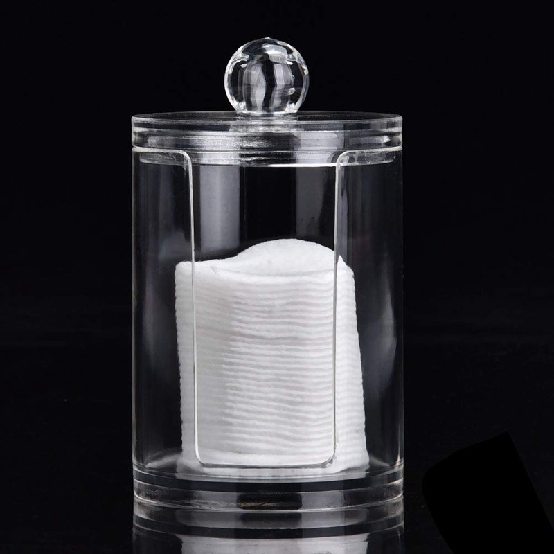 Acrylic Cotton Pad Holder Swabs Box, Swabs Dispenser Durable Cotton