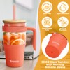 Tronco 32 oz Glass Tumbler with Handle, Straw and Bamboo