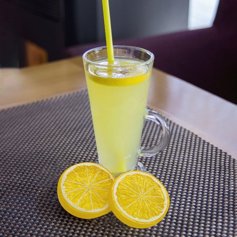 UDNFHL 15 Plastic Pieces Simulated Lemon Slices, Simulated Fruit Decoration,