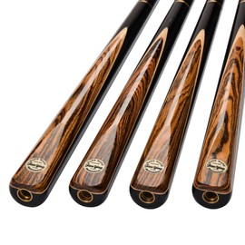 Jian Ying Gen 2-57" 3/4 Jointed Billiard/Pool/Snooker Cue Set with Burl Butts,Front Face-Spliced Ash Shaft, 9.7mm Tip, and Leather Case