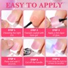 AddFavor 240pc Pink Press on Toenails for Women, Pink Toe