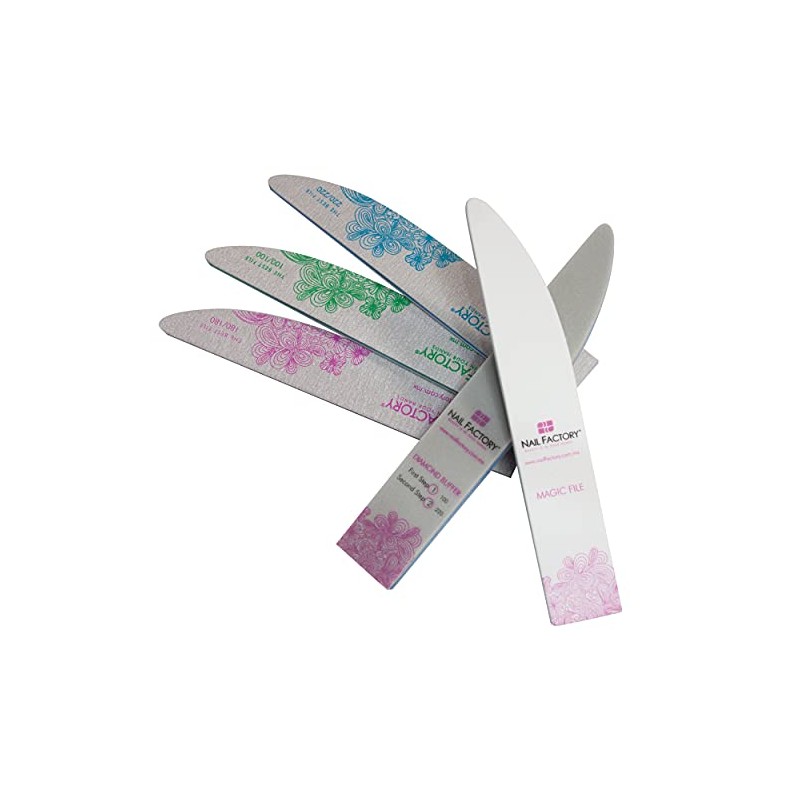 NAIL FACTORY - Set de Limas Para Manicure, 5 Limas