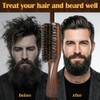 GAINWELL Small Boar Bristle Beard & Hair Brush for Men,