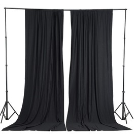 10 ft x 10 ft Black Polyester Photography Backdrop Drapes Curtains Panels - Wedding Decorations Home Party Reception Supplies