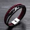 ATEIELLI B309 Men's Infinity Bracelet PU Leather Brown with Stainless