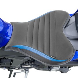 Motorcycle Leather Rider Saddle Solo Front Driver Seat Cushion Pillion Pad Compatible with YZF-R7 YZFR7 2021 2022 2023 2024, Blue