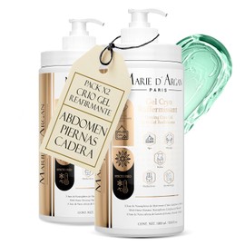 MARIE D'ARGAN Kit Dúo Crio Gel Reafirmante Corporal, 2 Piezas De 1000 ml, Gel Anticelulitis Efecto Frío Con Mentol, Alcanfor Y Castaño De Indias, Para Abdomen, Piernas, Muslos, Glúteos Y Caderas