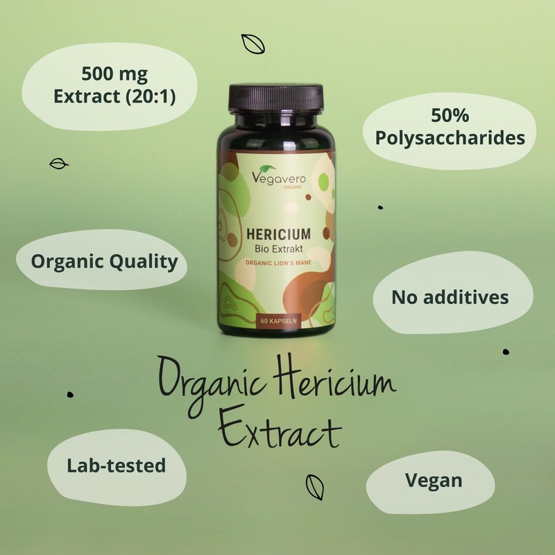Vegavero Organic Lions Mane Supplement | NO Additives | Nootropic