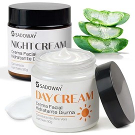 Crema Hidratante Facial: Crema de Noche Facial - Crema de dia Ingredientes Naturales de 90 ml C/U, Crema Antiarrugas Adicionada con Vitamina C y Ácido Hialurónico | Mejora la Firmeza y Textura de la Piel, Para Hombres/Mujeres