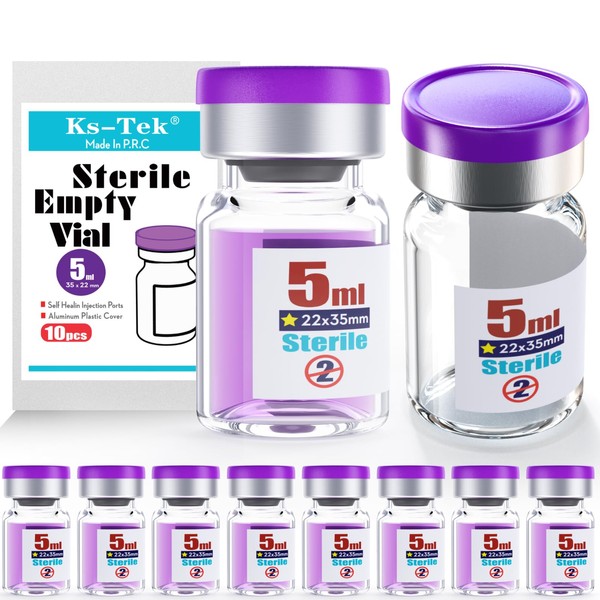Ks-Tek Sterile Empty Vials with Self Healing Injection Port,with Flip