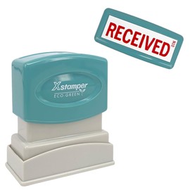 Xstamper Ink Stamp, Received. Red Ink (Impression Size: 13 x 42mm). Pre-Inked Stamper for Office or Business Use - Genuine Xstamper Self Inking Stamps