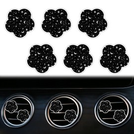 6 Pcs Flower Air Vent Clips, Cute Sunflower Flower Car Air Fresheners Vents Clips Funny Car Diffuser Vent Clips Car Interior Decor Charm Cute Car Accessories Car Decoration for Women (Moon Star)