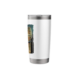 Godzilla Robot Cat Battle New York Retro Parody Stainless Steel Insulated Tumbler