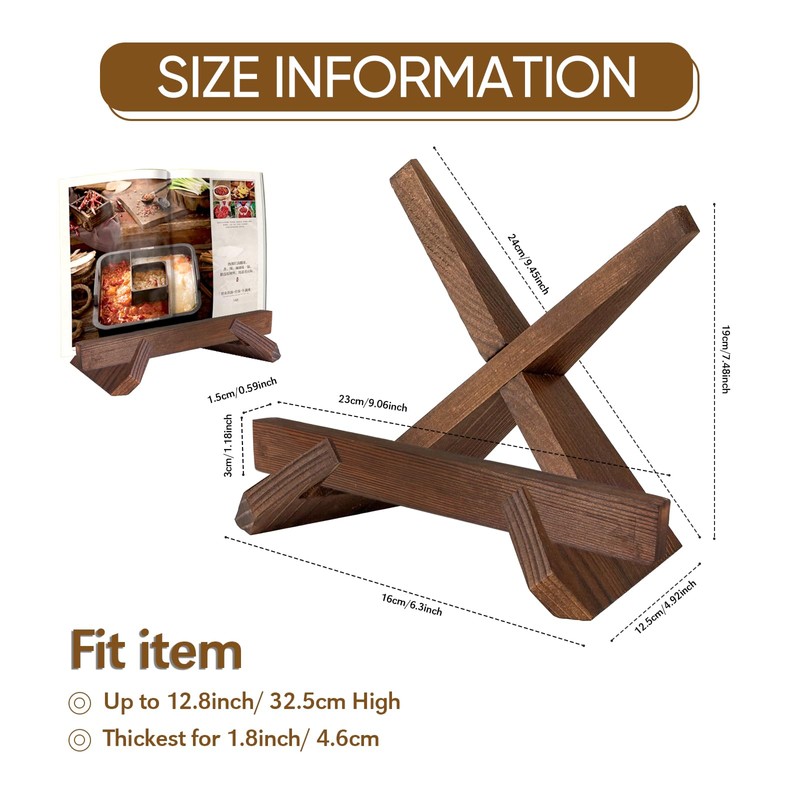 Cookbook Stand, Stylish Recipe Book Holder, Wooden Cookbook Holder, Multifunctional