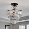 CVKASH 5 -Lights Crystal Round Chandelier Antique Modern Black Semi