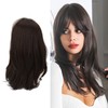 Women Synthetic Wig Long Straight Black Wigs Elastic Hair Wig