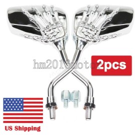 HM2016MOTOR Skull Rearview Mirror For Honda Shadow Aero Spirit ACE VLX 600 750 1100 VT1100CL