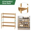 kiplant 4-Tier Shoe Rack for Entryway, Bamboo Wood Shoe Rack