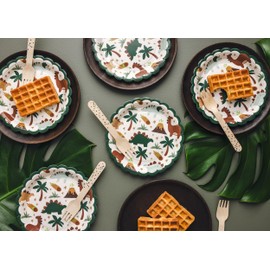 48-Piece Tableware Set Dino Party Tableware Children's Birthday Dinosaur Plates Cups Napkins Dinosaur Party Birthday Boy Girl Party Tableware 48-Piece Set for 12 People