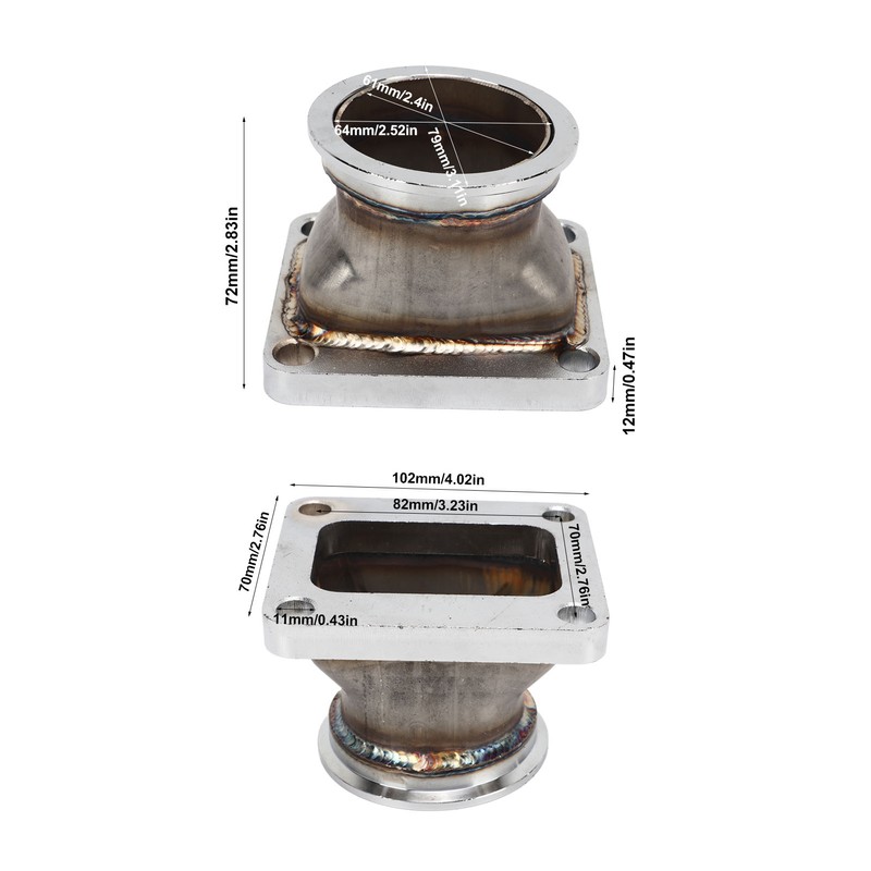 2.5in V Band Flange Adapter Stainless Steel Rustproof Long Lasting