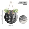 Oyihfvs Music Notes Black White Door Hanging Sign, 12" Merry