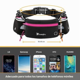 Cinturón para correr número uno con botellas de agua (2 x 175 ml), cinturón de hidratación impermeable para iPhones bolsa de cintura deportiva ajustab