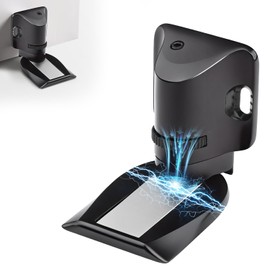 Windproof Door Stopper Magnetic Door Catch, Adjustable Height Magnetic Floor Door Stopper, for Door Gaps of 5-30 mm with Screws and Adhesive (Black)