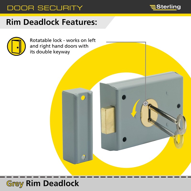 Sterling SRL001 101 x 75 mm Rim Deadlock - Grey