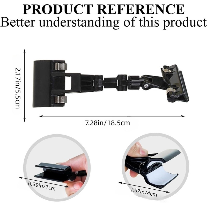 XINYUICEAN Plastic Adjustable Clips Rotatable Clip Holder Black 4Pcs Document